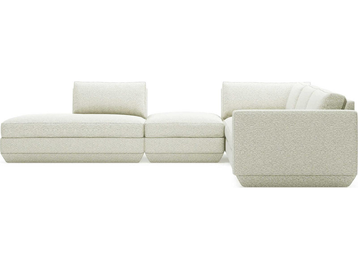 Podium 5-Piece Modular Sectional Sofa in White COPFOS Fabric Left Facing