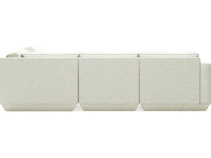Podium 5-Piece Modular Right Facing Performance Fabric Sectional in White