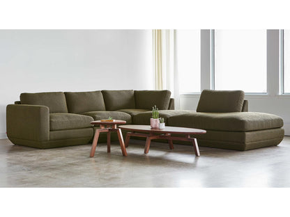 Podium 5-Piece Modular Upholstered Sectional Sofa in Podium Green
