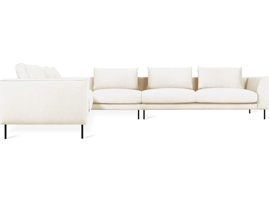 Renfrew Left-Facing Sectional Sofa in Black Upholstery