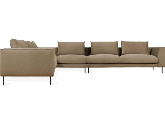 Renfrew Left Facing 5-Seat Merino Mocha Polyester Sectional Sofa