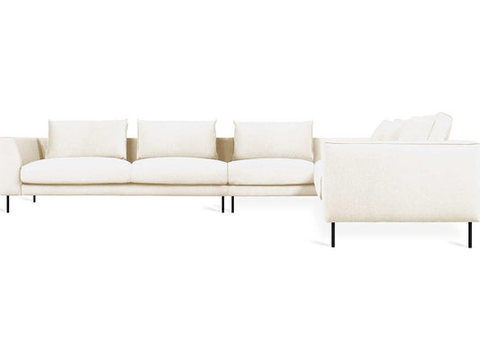 Renfrew Right Facing XL Black Upholstered Sectional Sofa