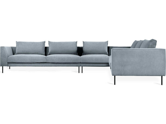 Renfrew 3-Piece 5-Seat Right-Facing Upholstered Sectional Sofa in Black