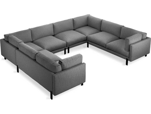 Silverlake Gray Upholstered Sectional Sofa