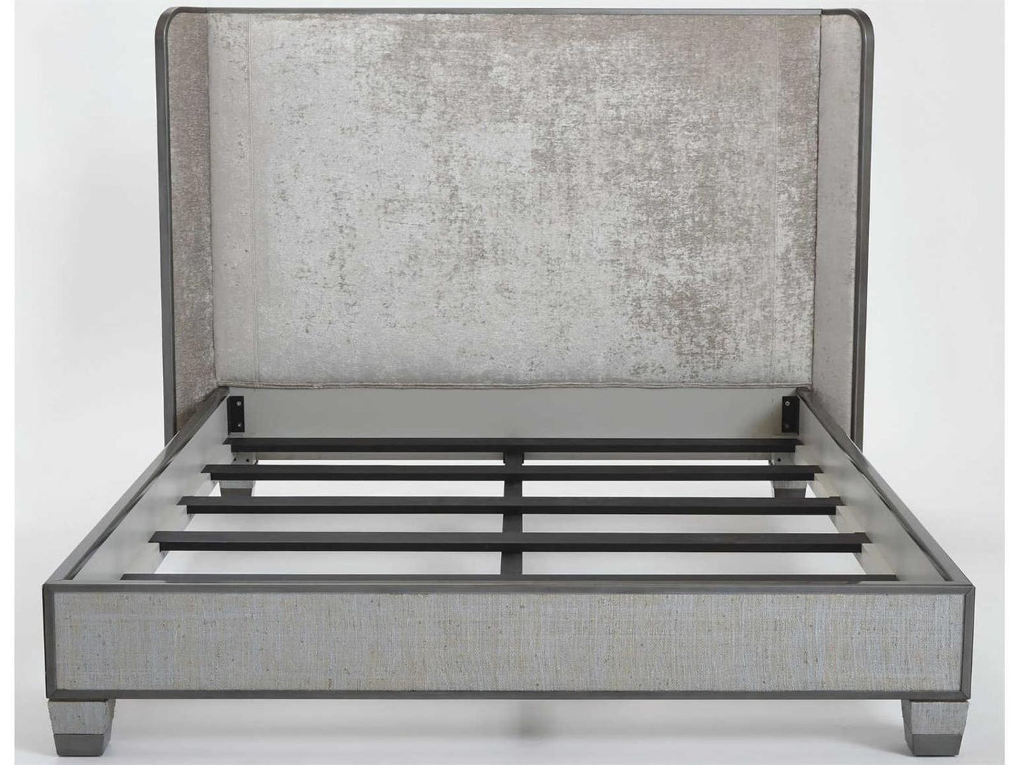 Argento King Platform Bed in Pewter Gray Acacia Wood