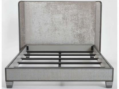 Argento King Platform Bed in Pewter Gray Acacia Wood