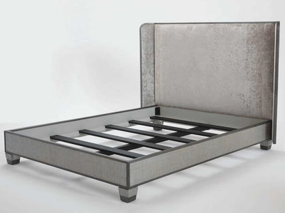 Argento King Platform Bed in Pewter Gray Acacia Wood