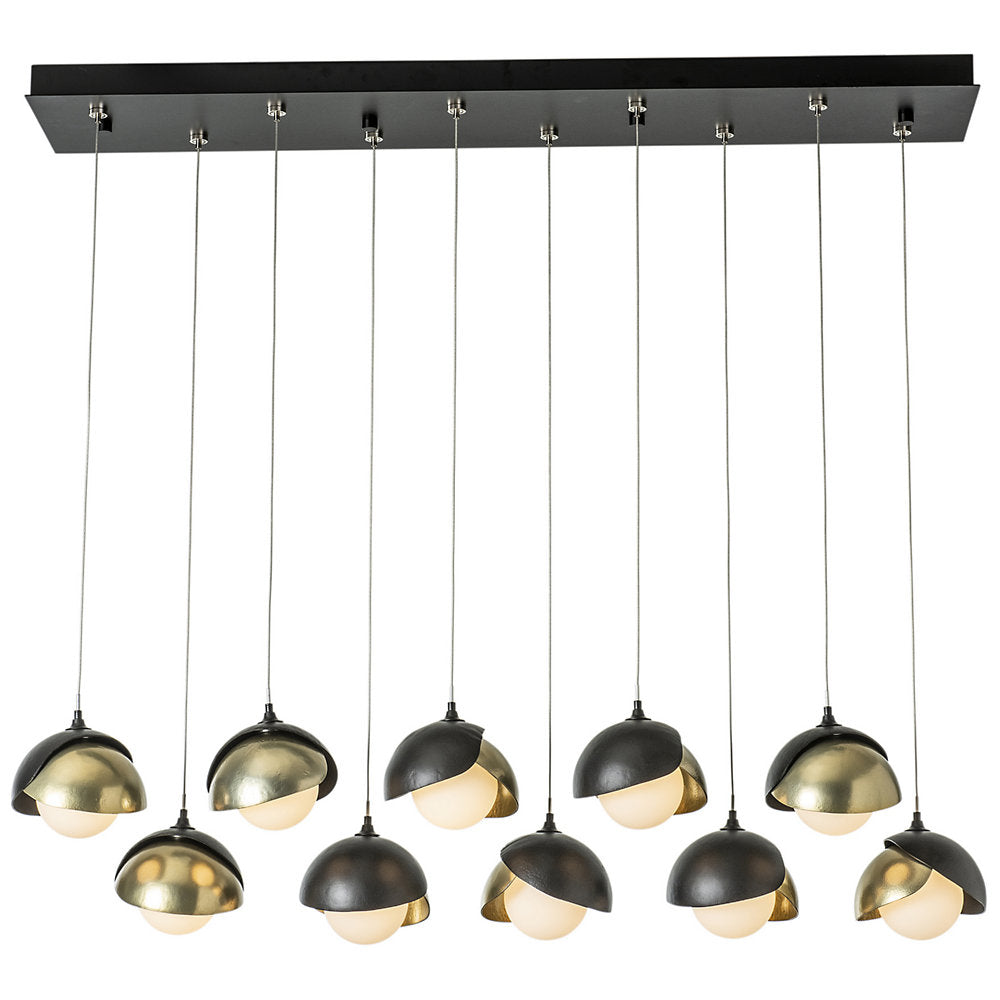 Brooklyn 10-Light Double Shade Rectangular Multi-Light Pendant
