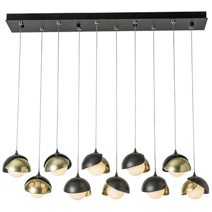 Brooklyn 10-Light Double Shade Rectangular Multi-Light Pendant