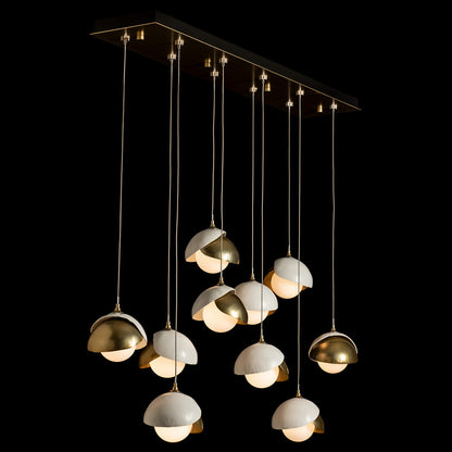Brooklyn 10-Light Double Shade Rectangular Multi-Light Pendant