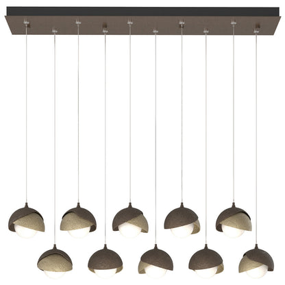 Brooklyn 10-Light Double Shade Rectangular Multi-Light Pendant