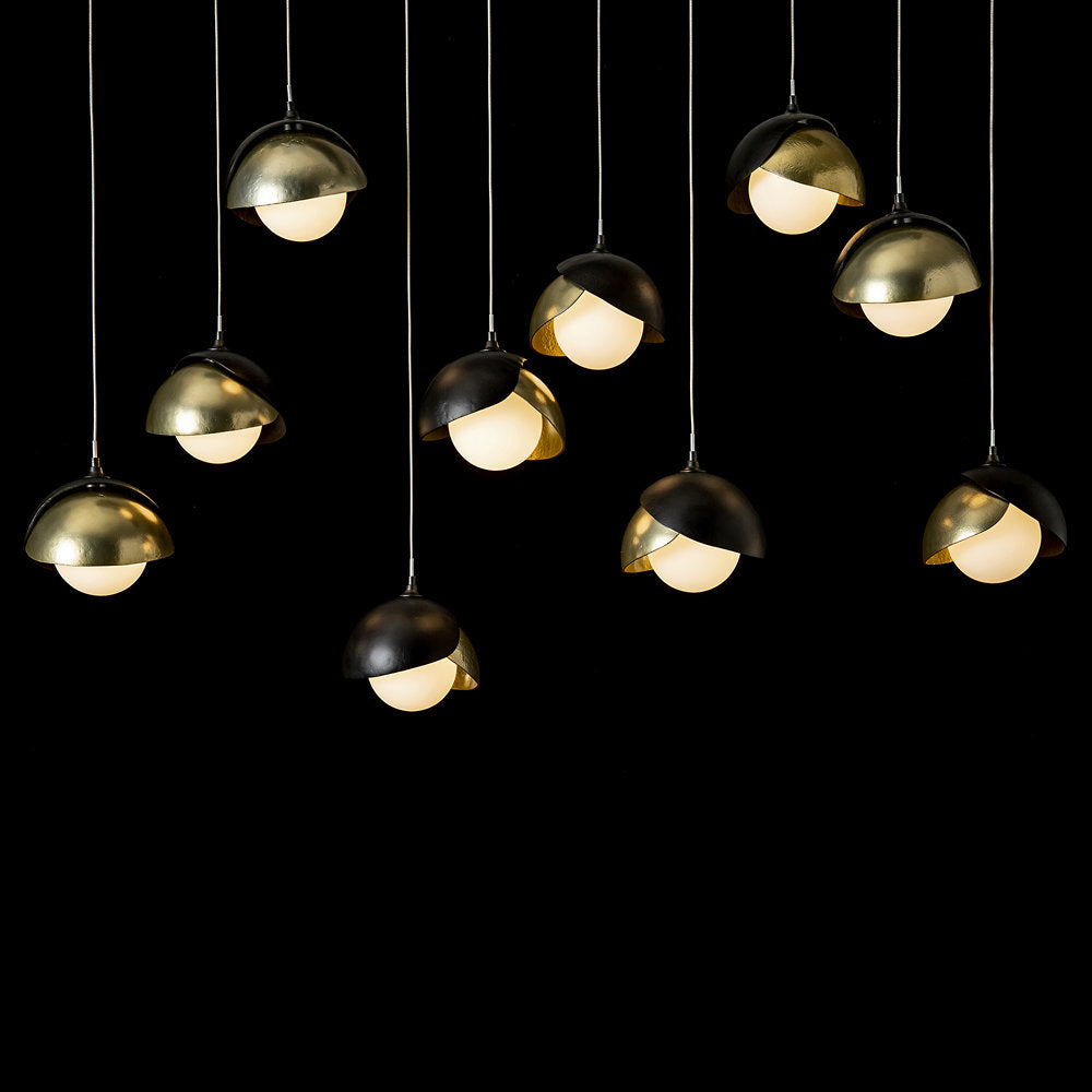 Brooklyn 10-Light Double Shade Rectangular Multi-Light Pendant