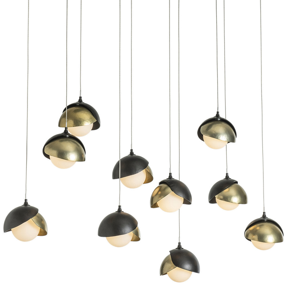 Brooklyn 10-Light Double Shade Rectangular Multi-Light Pendant