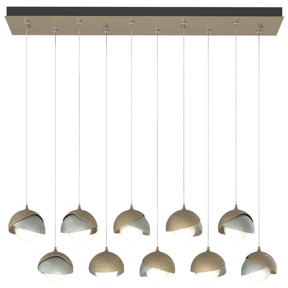 Brooklyn 10-Light Double Shade Rectangular Multi-Light Pendant