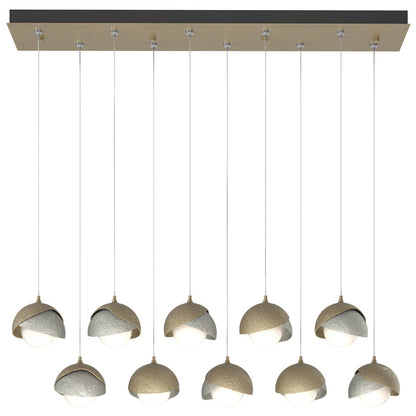 Brooklyn 10-Light Double Shade Rectangular Multi-Light Pendant