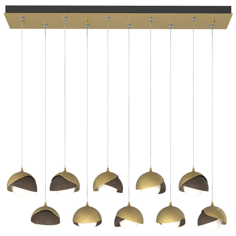 Brooklyn 10-Light Double Shade Rectangular Multi-Light Pendant