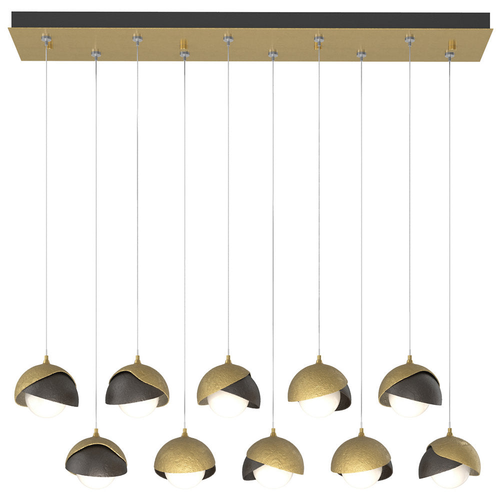Brooklyn 10-Light Double Shade Rectangular Multi-Light Pendant