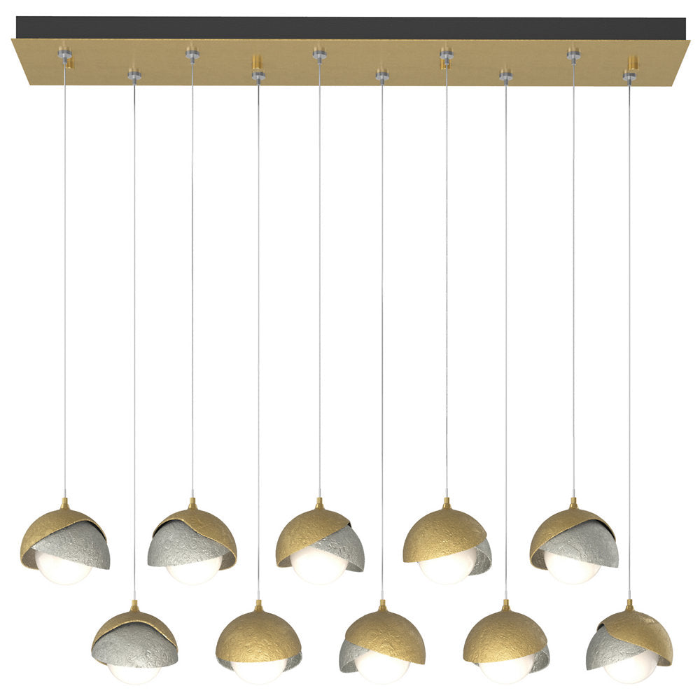 Brooklyn 10-Light Double Shade Rectangular Multi-Light Pendant