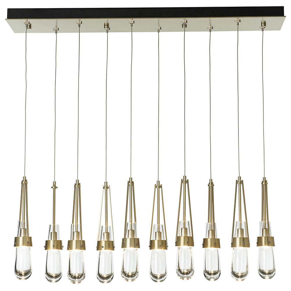 Link 10-Light Clear Glass Rectangular Multi-Light Pendant