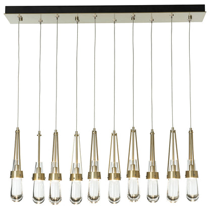 Link 10-Light Clear Glass Rectangular Multi-Light Pendant