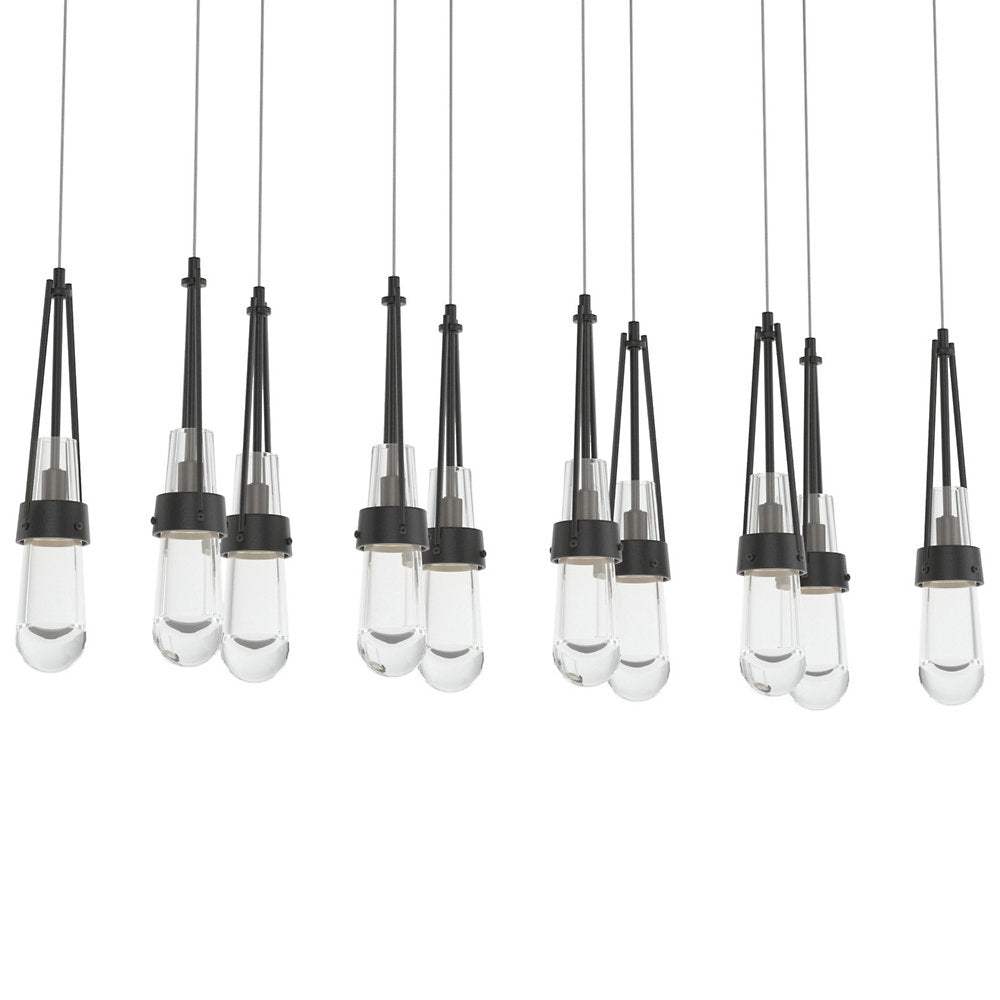 Link 10-Light Clear Glass Rectangular Multi-Light Pendant