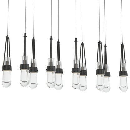 Link 10-Light Clear Glass Rectangular Multi-Light Pendant