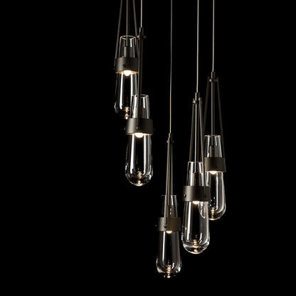 Link Clear Glass Round Multi-Light Pendant