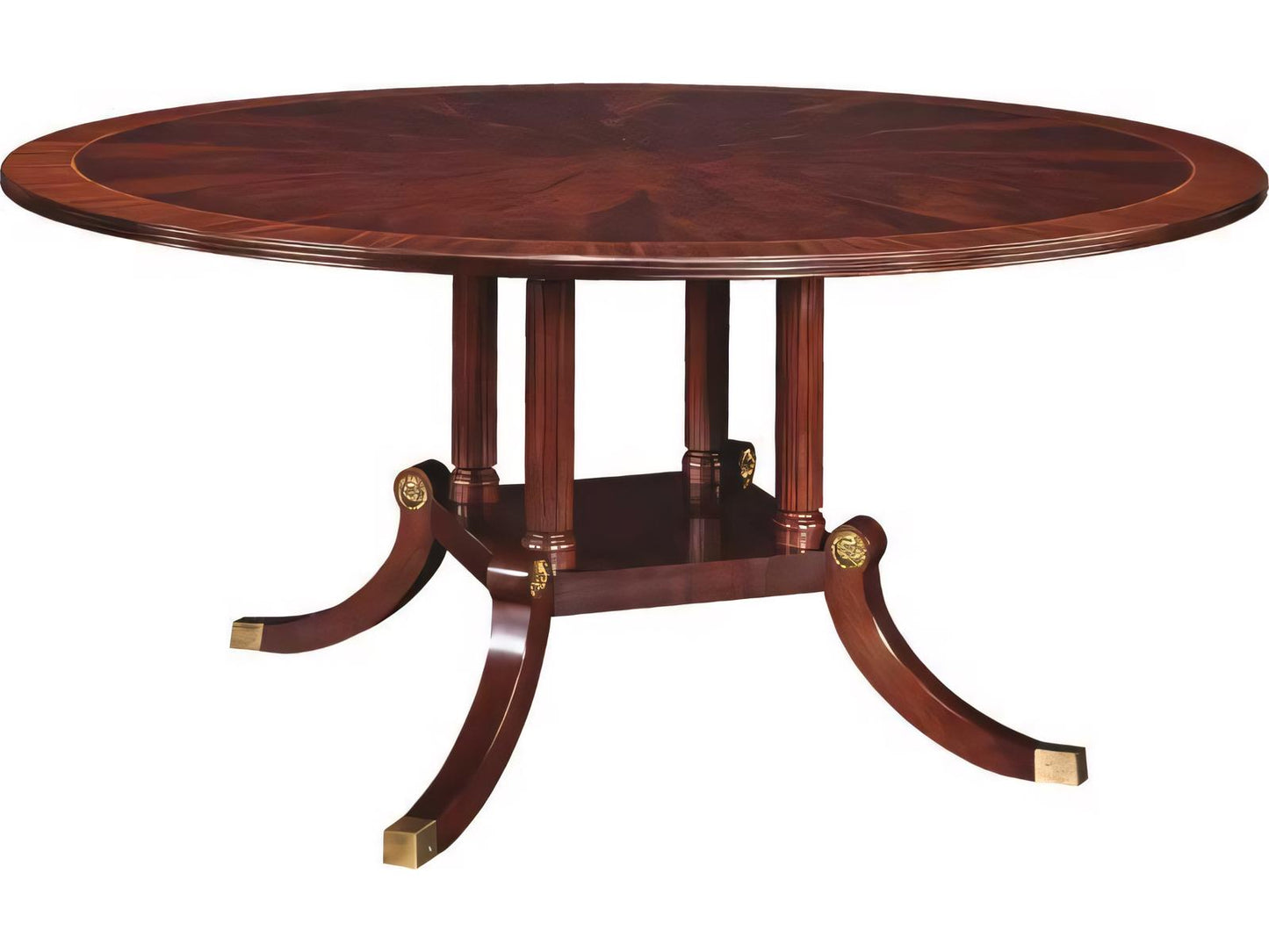 Round Wood Dining Table with Pedestal Base