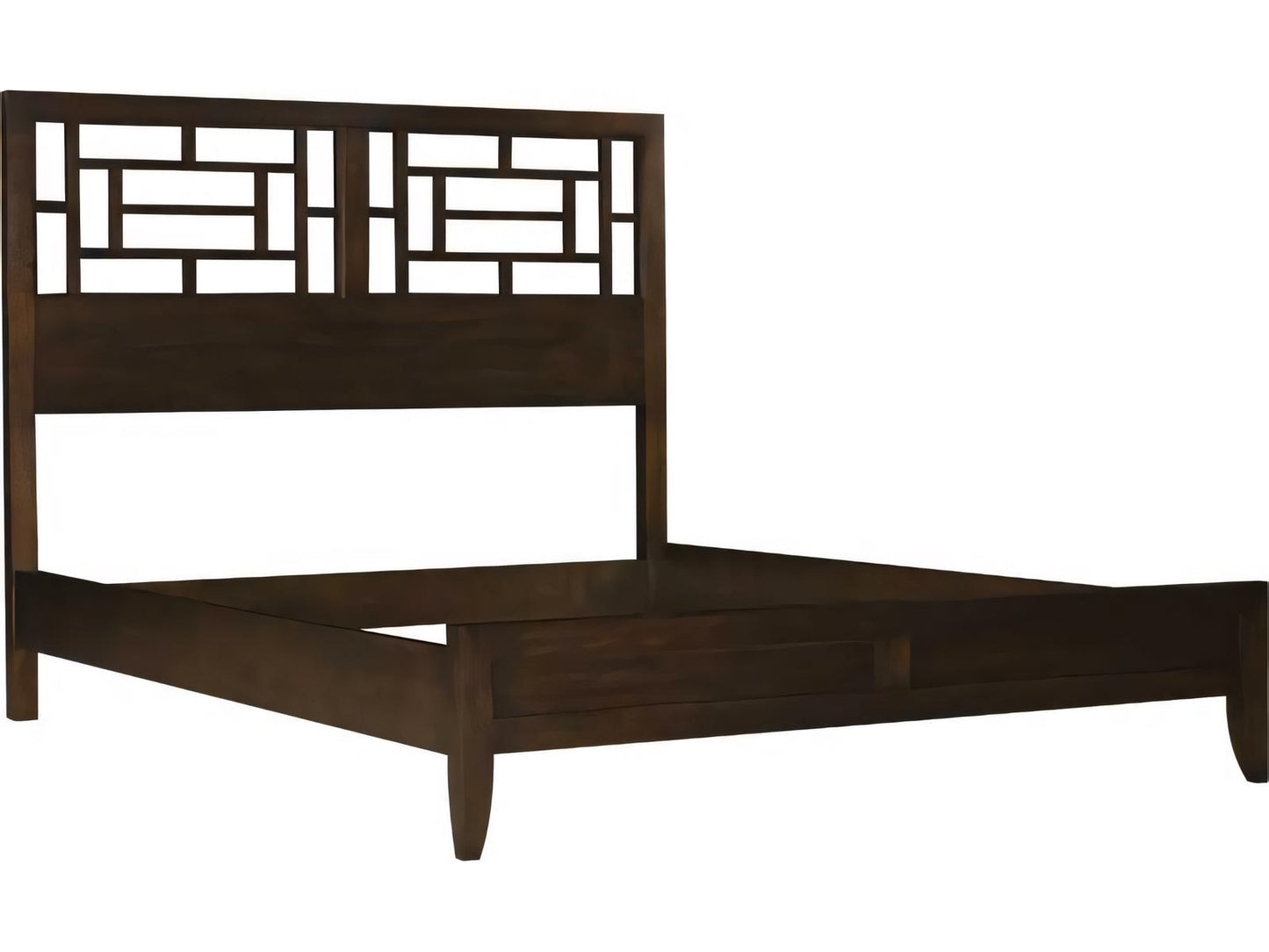 400 Pierced Panel Queen Bed in Brown Mahogany Wood