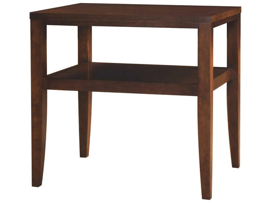 Rectangular Glass End Table with Shelf