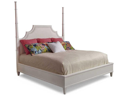 Trellis Upholstered Mazie Queen Poster Bed Sugar Ash Wood