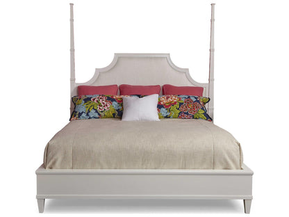 Trellis Upholstered Mazie Queen Poster Bed Sugar Ash Wood
