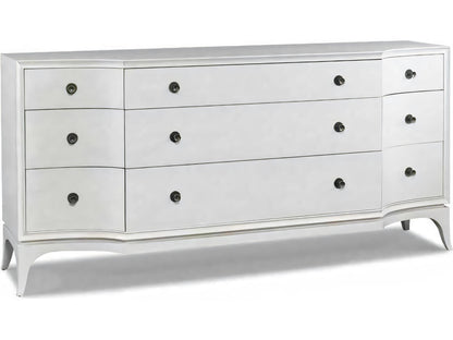 Terra Modern 9-Drawer Dresser in Modern Walnut with Polished Nickel Hardware