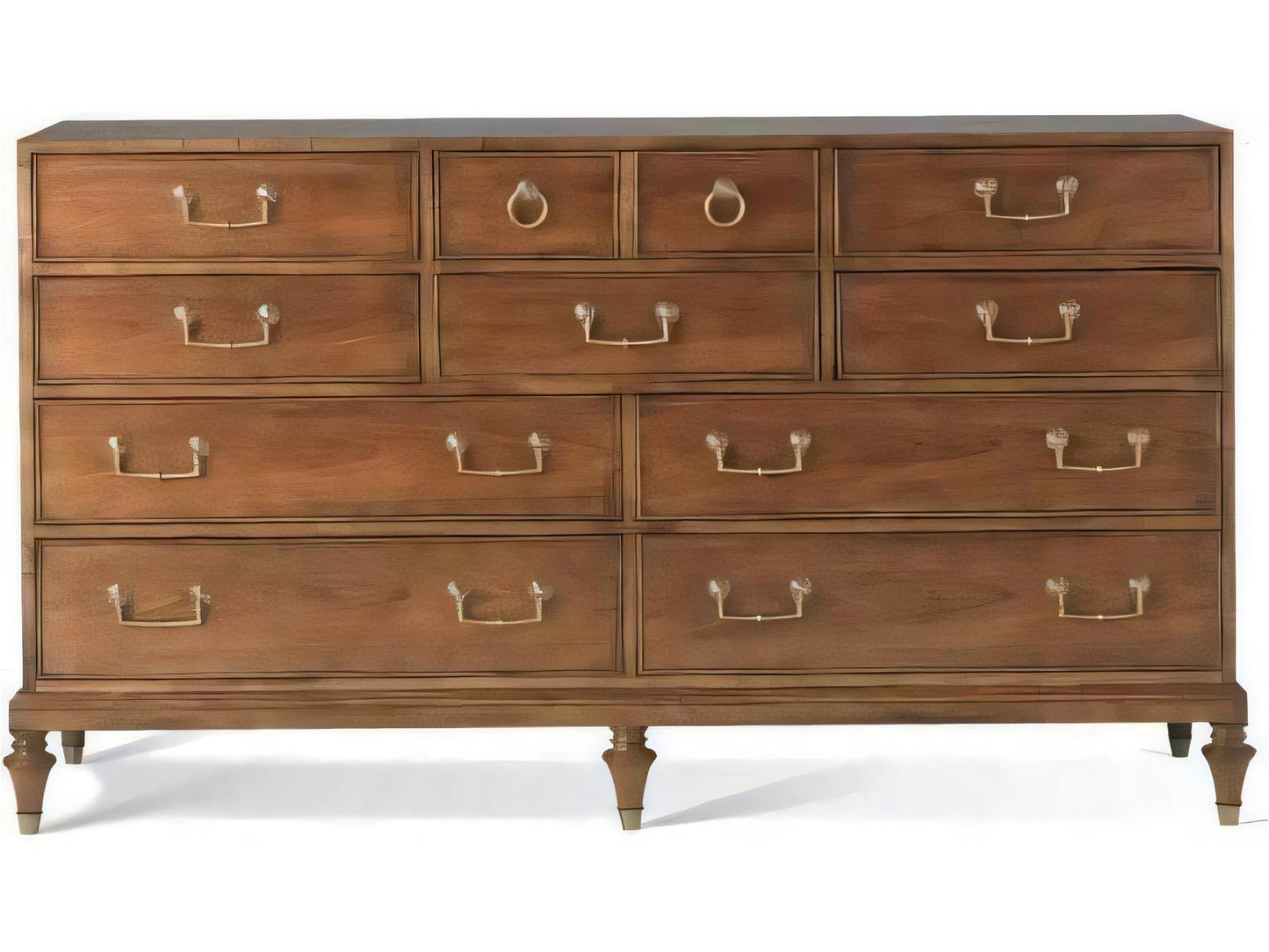Metropolitan Classics Brown Cherry Wood 10-Drawer Triple Dresser