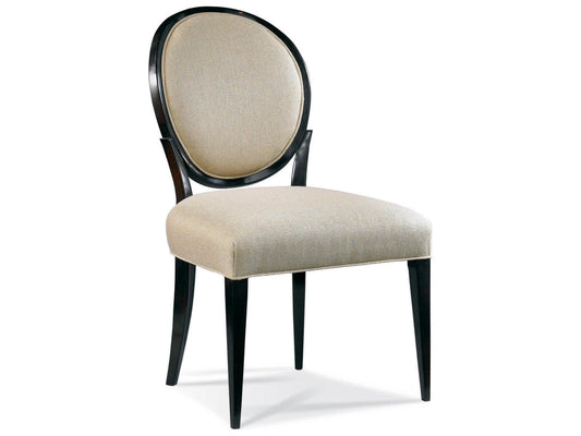 Stratos Katie Black Beech Wood Upholstered Oval Back Side Dining Chair