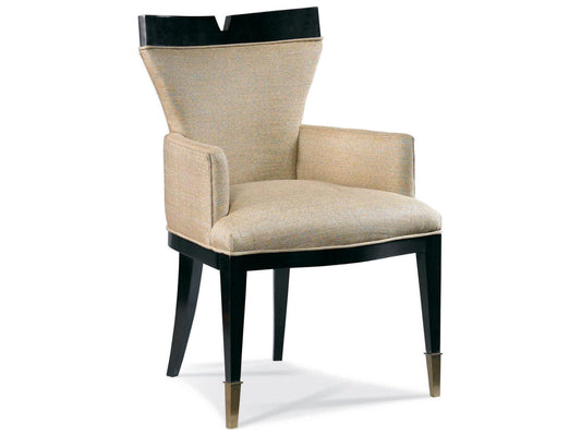 Stratos Beech Wood Upholstered Asheton Arm Dining Chair in Sable Finish