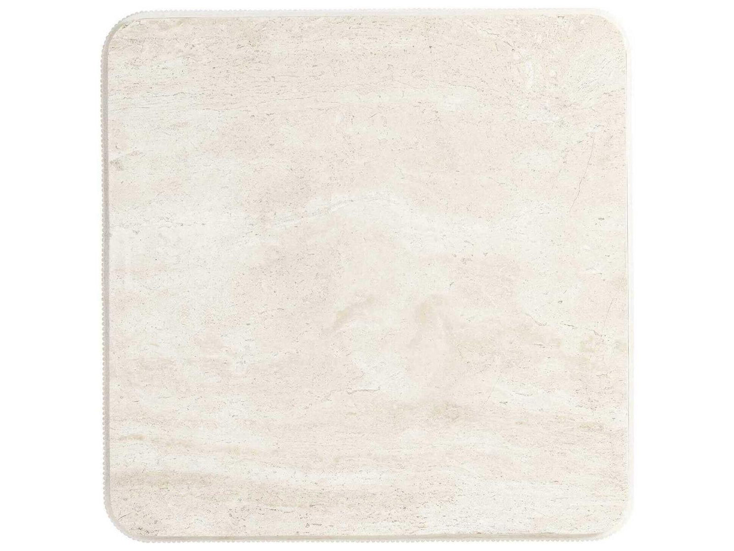 Revival 81 Square Coffee Table with Travertine Top in Gardenia White