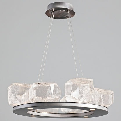 Gem Bezel LED Ring Chandelier
