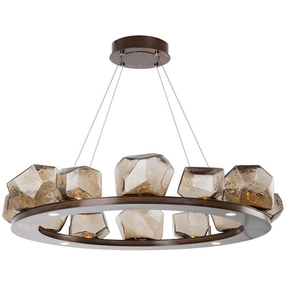 Gem Bezel LED Ring Chandelier