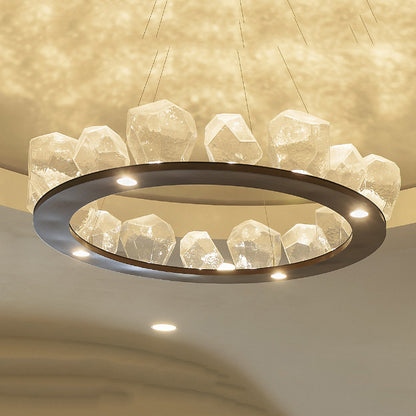 Gem Bezel LED Ring Chandelier