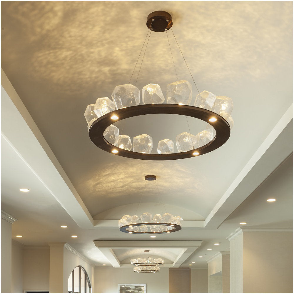 Gem Bezel LED Ring Chandelier