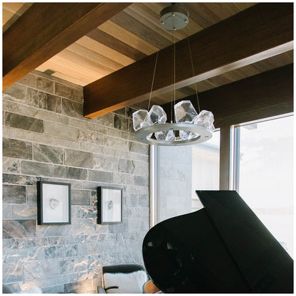 Gem Bezel LED Ring Chandelier