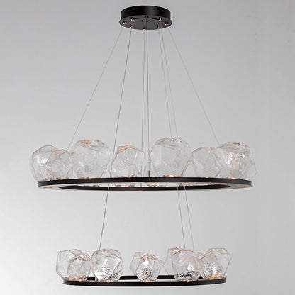 Gem Bezel Ring 2-Tier Chandelier