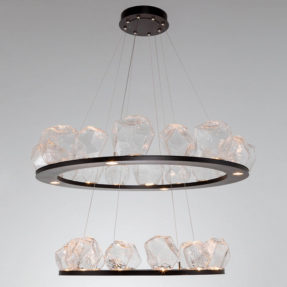 Gem Bezel Ring 2-Tier Chandelier