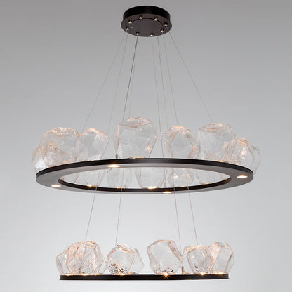 Gem Bezel Ring 2-Tier Chandelier