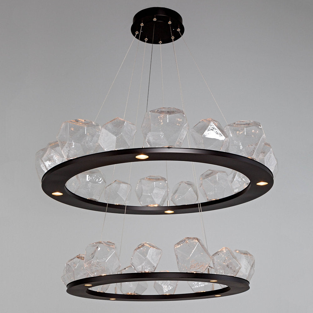 Gem Bezel Ring 2-Tier Chandelier