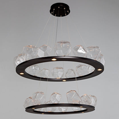 Gem Bezel Ring 2-Tier Chandelier