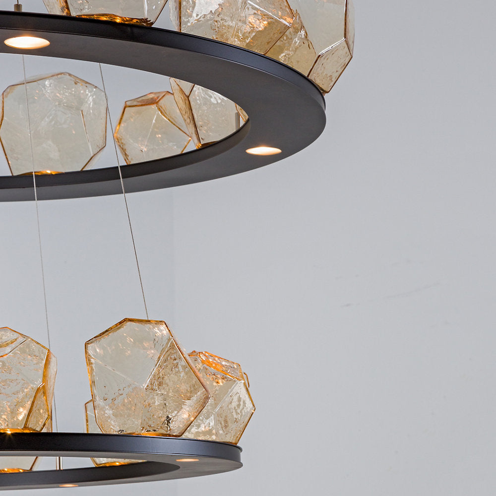 Gem Bezel Ring 2-Tier Chandelier