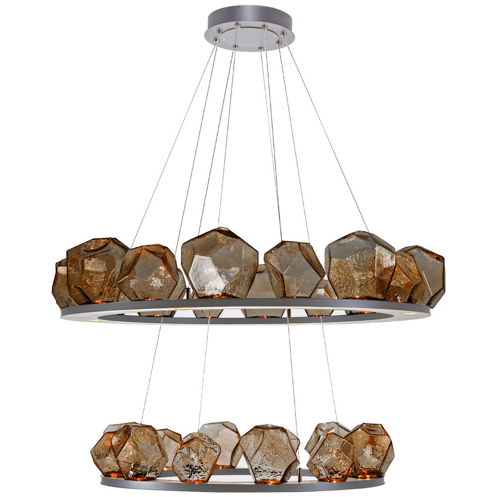 Gem Bezel Ring 2-Tier Chandelier