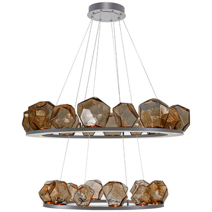 Gem Bezel Ring 2-Tier Chandelier